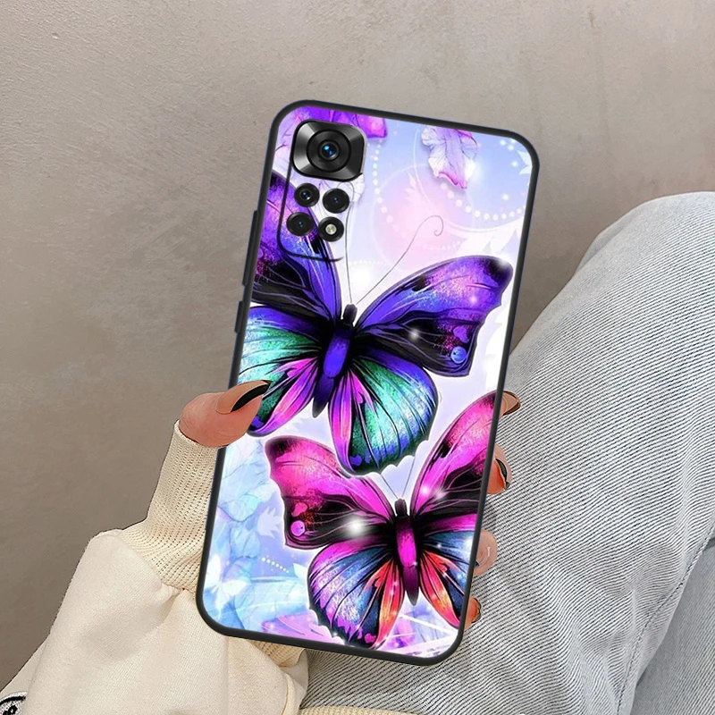 فراشة سوداء جميلة لشاومي ريدمي نوت 13 10 12 11 14 برو 11S 12S حافظة لهاتف ريدمي 15 13C 12C 14C 10C 15C