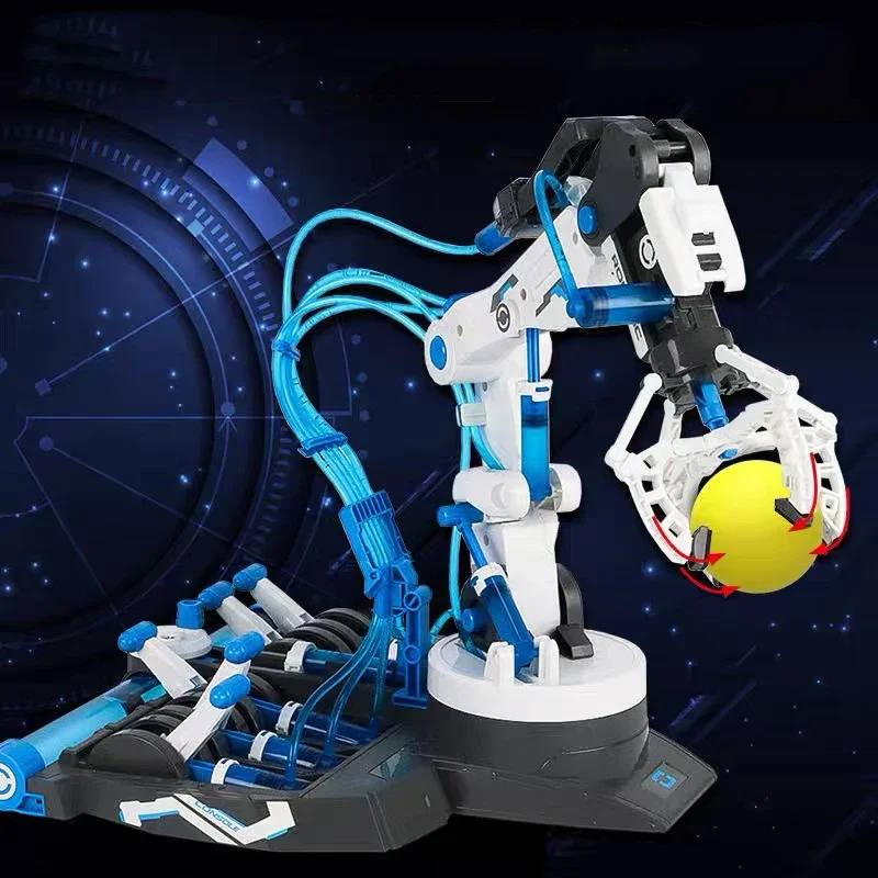 DIY Assembled Blocks 3in1 Hydraulic Mechanical Robot Arm Science Education Experiment Engineering Toy Children Christmas Gift