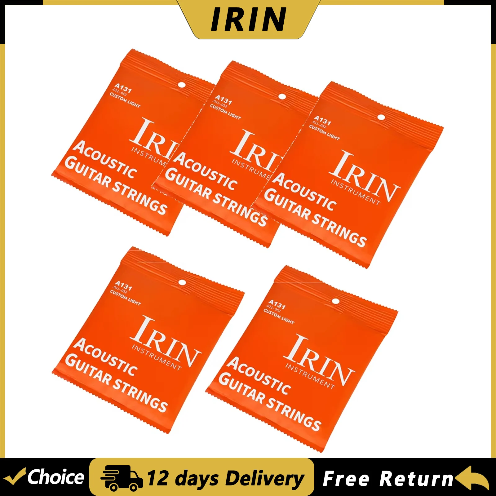IRIN Acoustic Guitar Strings 6 Strings Folk Guitar Hexagonal Alloy Strings Guitar Parts Tools for Professionals and Beginners