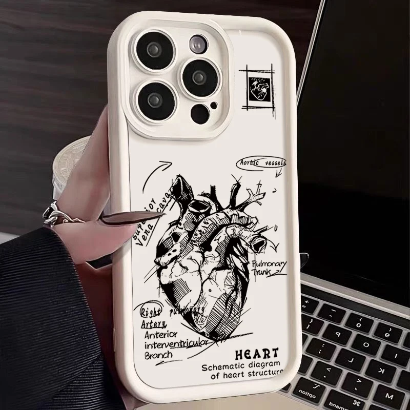 Kreatives Herz-Kardiovaskuläres-Modell Medizinisches Muster-Handyhülle für iPhone 18 17 13 16 15 14 Pro Max 11 13 Pro 17e 16e Weiche Handyhülle – Detail 10