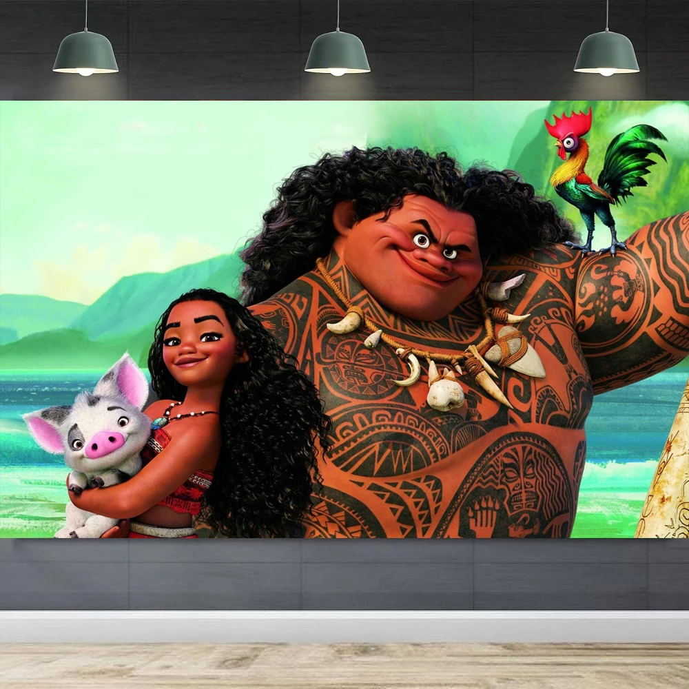 

Photography Backdrop Moana Poster For Kids Girls Princess Birthday Party Baby Shower Background Bedroom Decor Can Be Customize