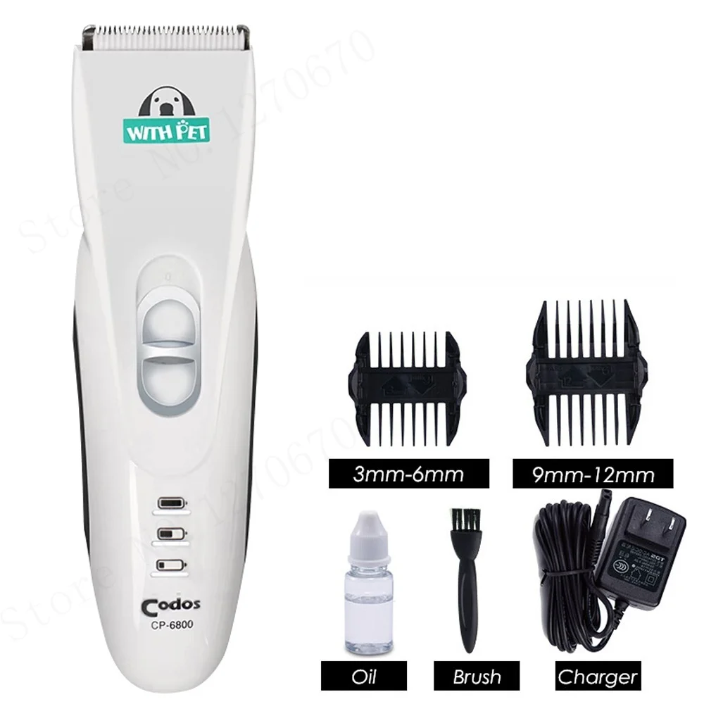 Codos CP6800 Electric Pet Hair Trimmer Grooming Haircut Shaver Machine Powerful Rechargeable Dog Hair Cutting Grooming Clipper