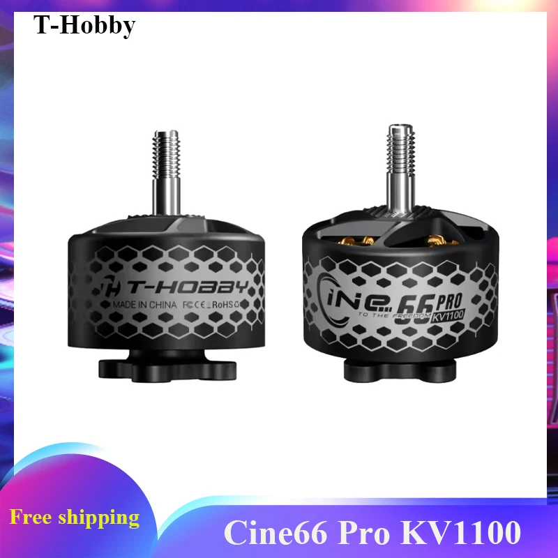 T-HOBBY Cine66 PRO 1100KV Brushless Motor for 6S Long Range FPV Drone Cinelifter Build with 6-7 Inch Propeller Freestyle