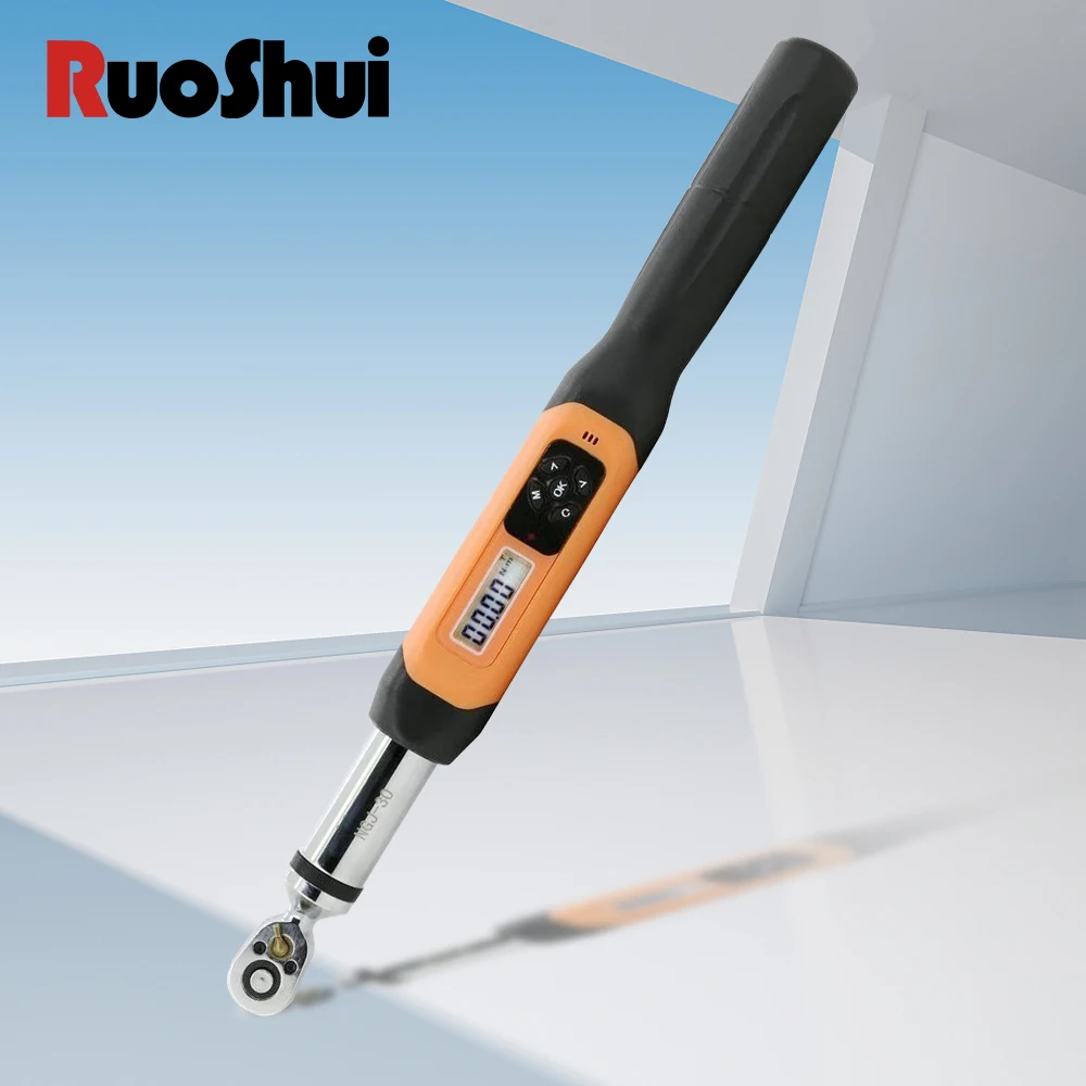 

RuoShui 30-340N.m Digital Torque Wrench Bidirectional ratchet head Torque Spanner with LED & Buzzer Indicator Bicycle Car Repair