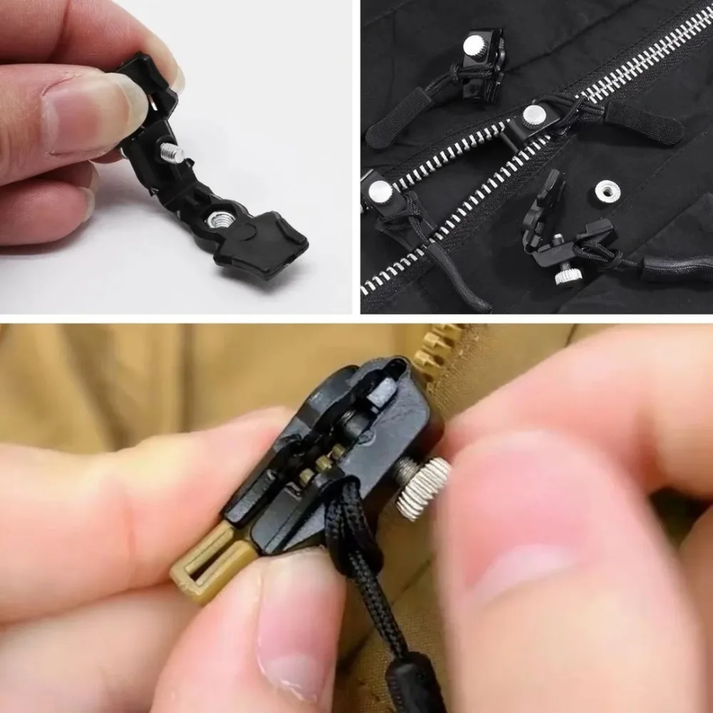 6/3PC Universal Zipper Lock Slider, Quick Release Detachable Repair Part for Jackets, Luggage Bags & Backpacks