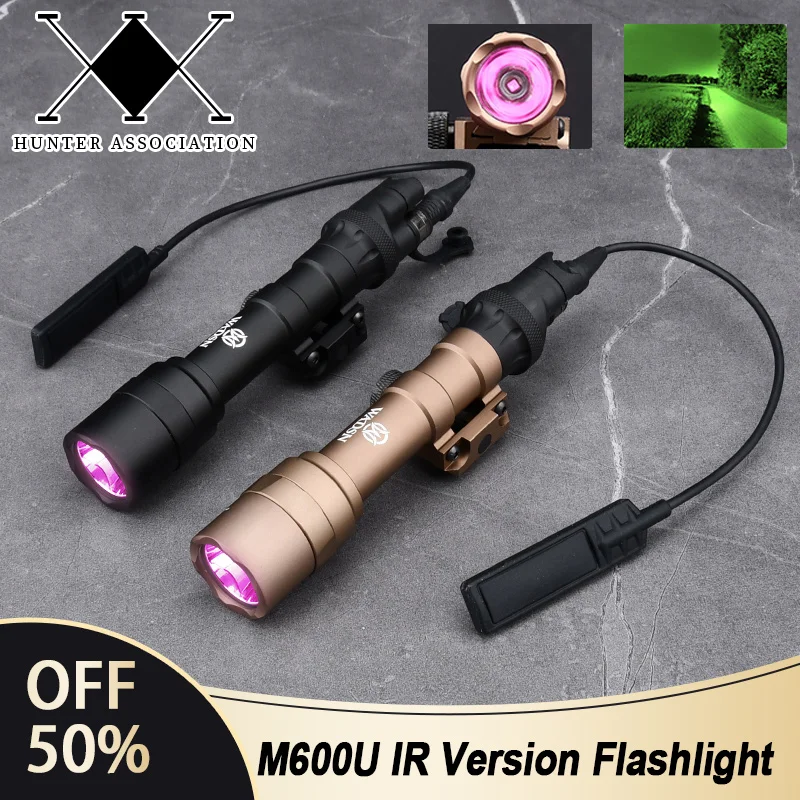 

Wadsn Tactical Airsoft Surefir M600 M600U IR Light Flashlight With Constant-on Switch Fit 20MM Rail Hunting Weapon Scout Light