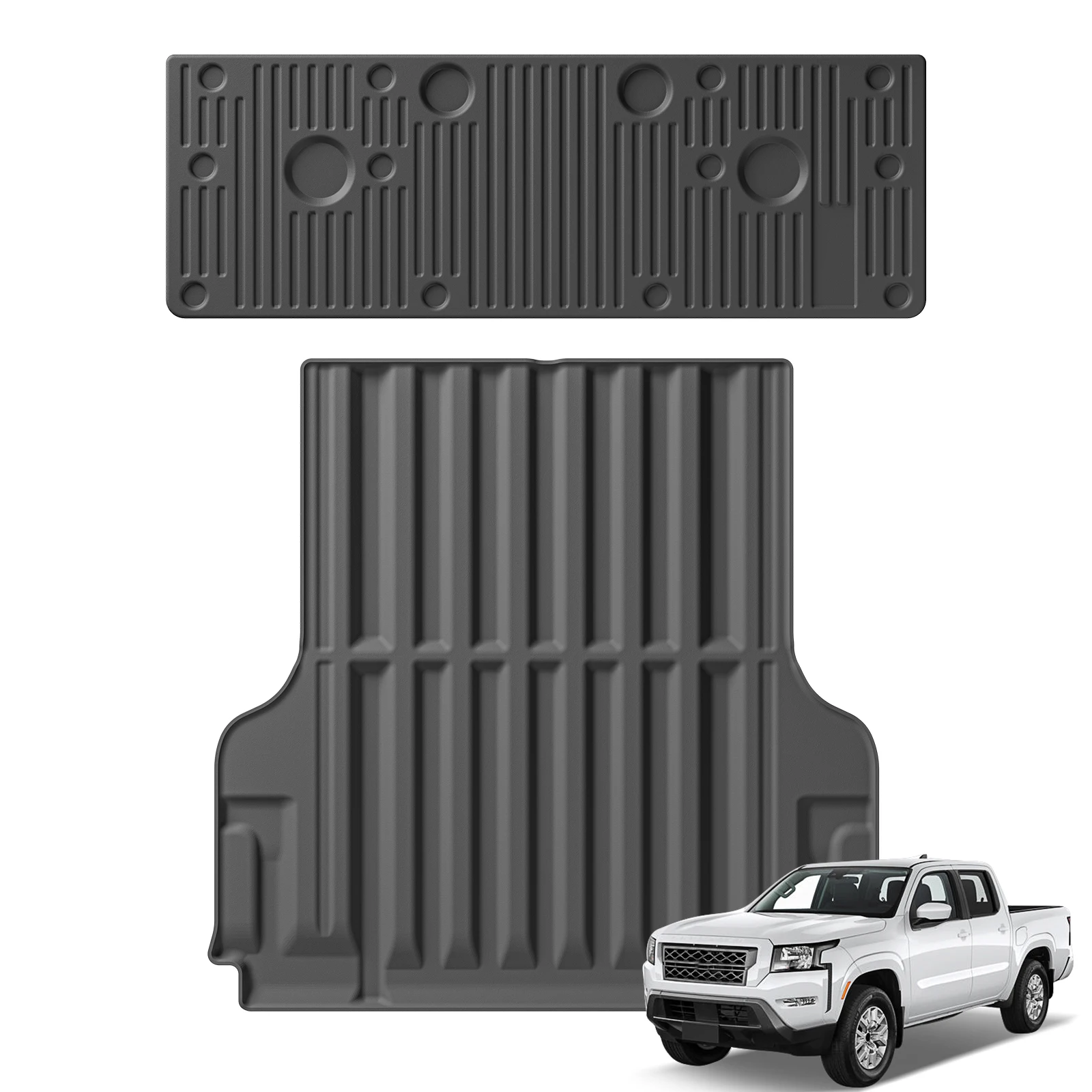 

for 2022-2024 Nissan Frontier 5FT Truck Bed Liner Pad TPE 3D All Season Protection Car Truck Bed Mat Black