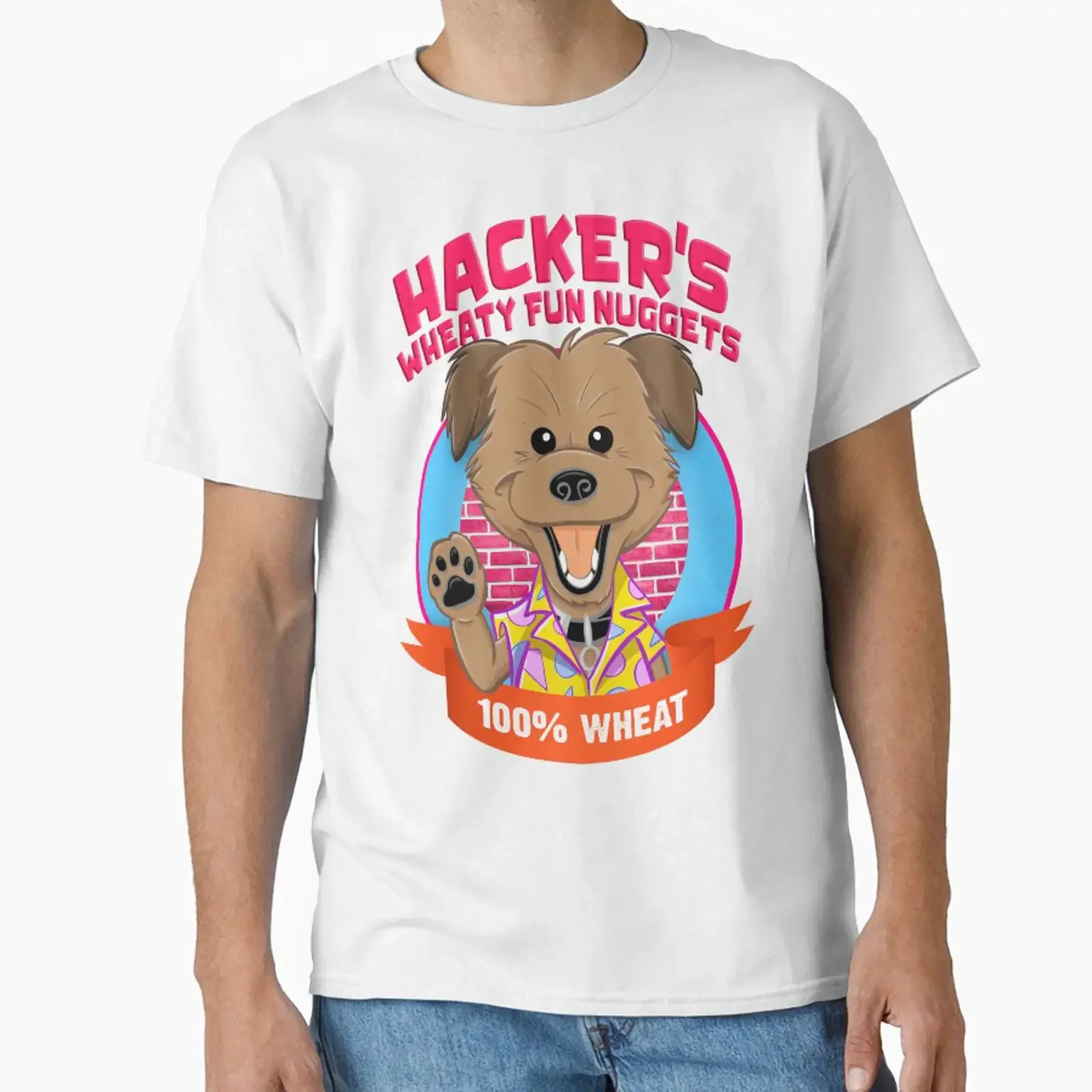 HACKER'S WHEATY FUN NUGGETS Classic T Shirt vintage Washed streetwear Stretched Comfortable Stylish Top For Everyday Wear