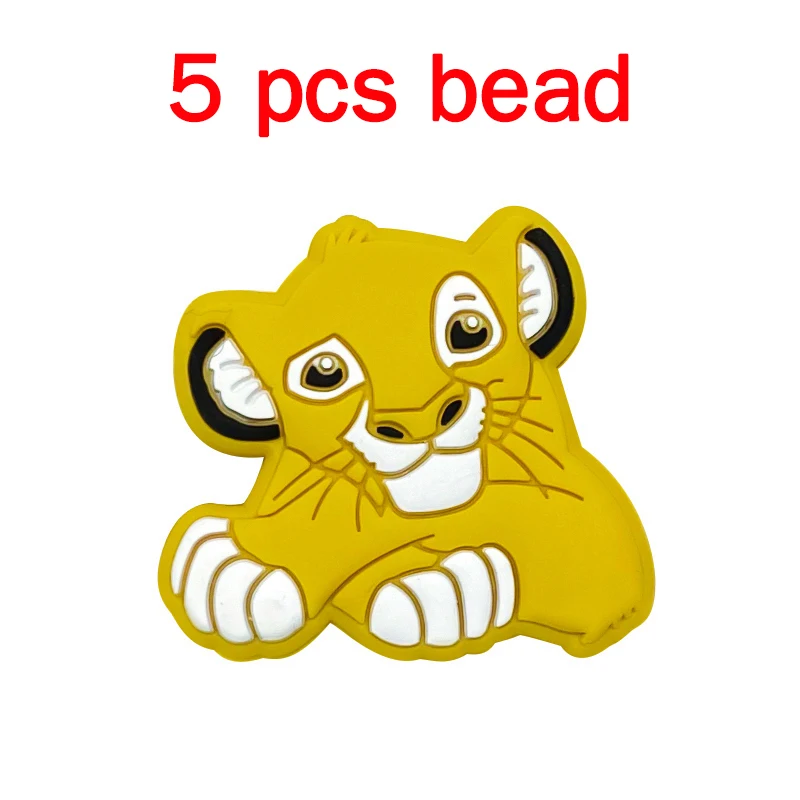 5pcs Silicone Cartoon Beads Pacifier Chain Baby DIY Care Nipple Chain Fittings