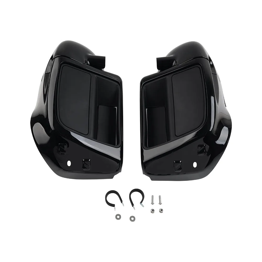 2Pcs Glossy Black Motorcycle Lower Vented Leg Fairing For Harley Davidson Touring Model 2014-2023