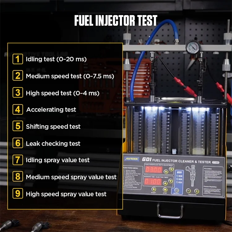 AUTOOL CT400 Injector Cleaner Ultrasonic Auto Car  Fuel Injector Cleaner & Tester Machine