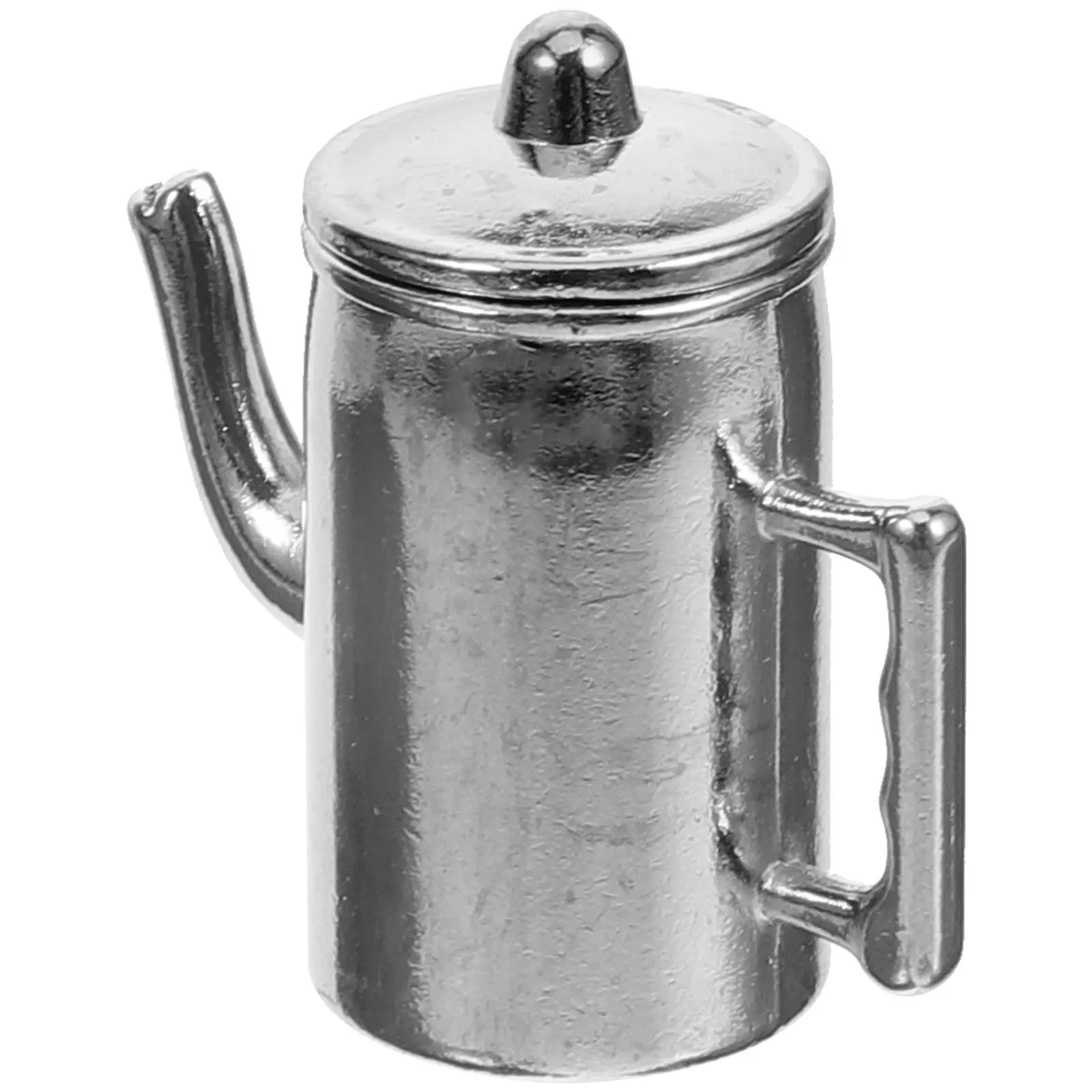 Miniature Water Pot Metal Coffee Pot Miniature House Decoration Realistic Smooth Surface Lifelike Home Prop Micro Landscape