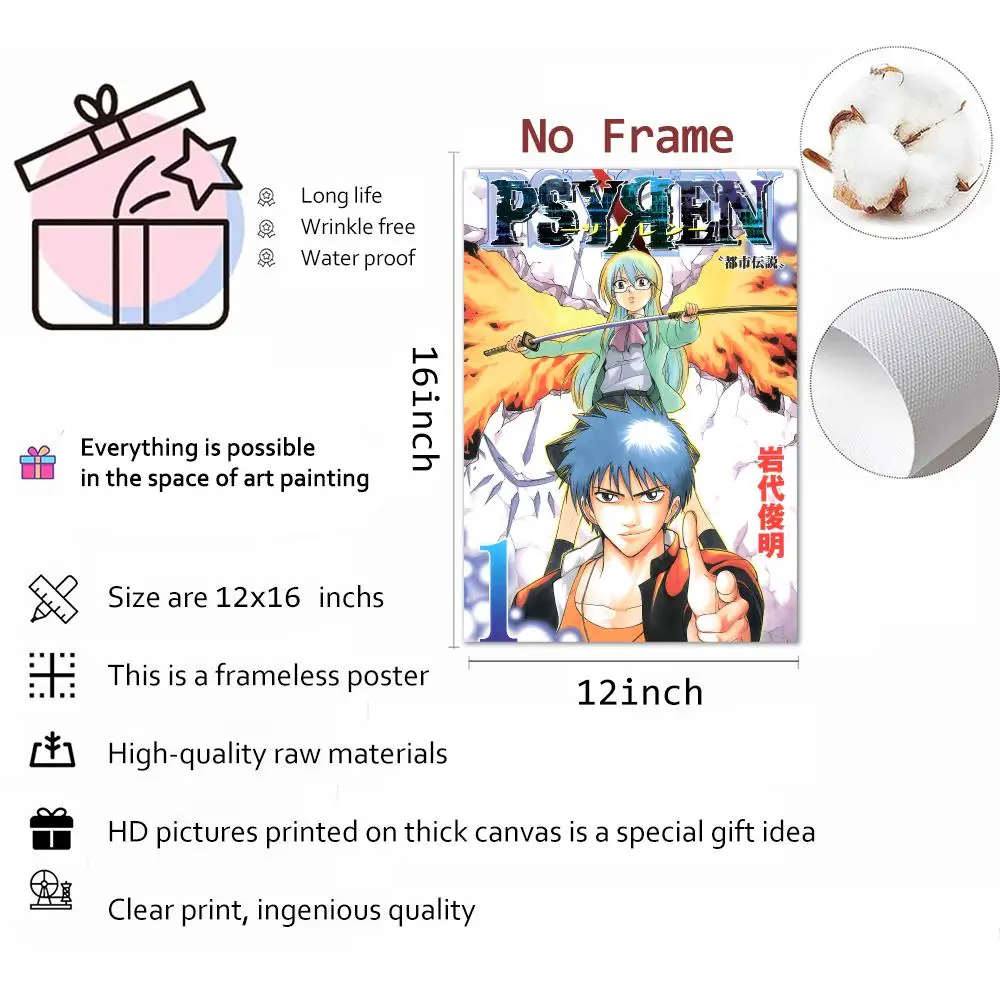 Manga Psychic Scifi Psyren Painting Calligraphy Canvas Wall Art Mural Living Room Canvas Decor Gifts