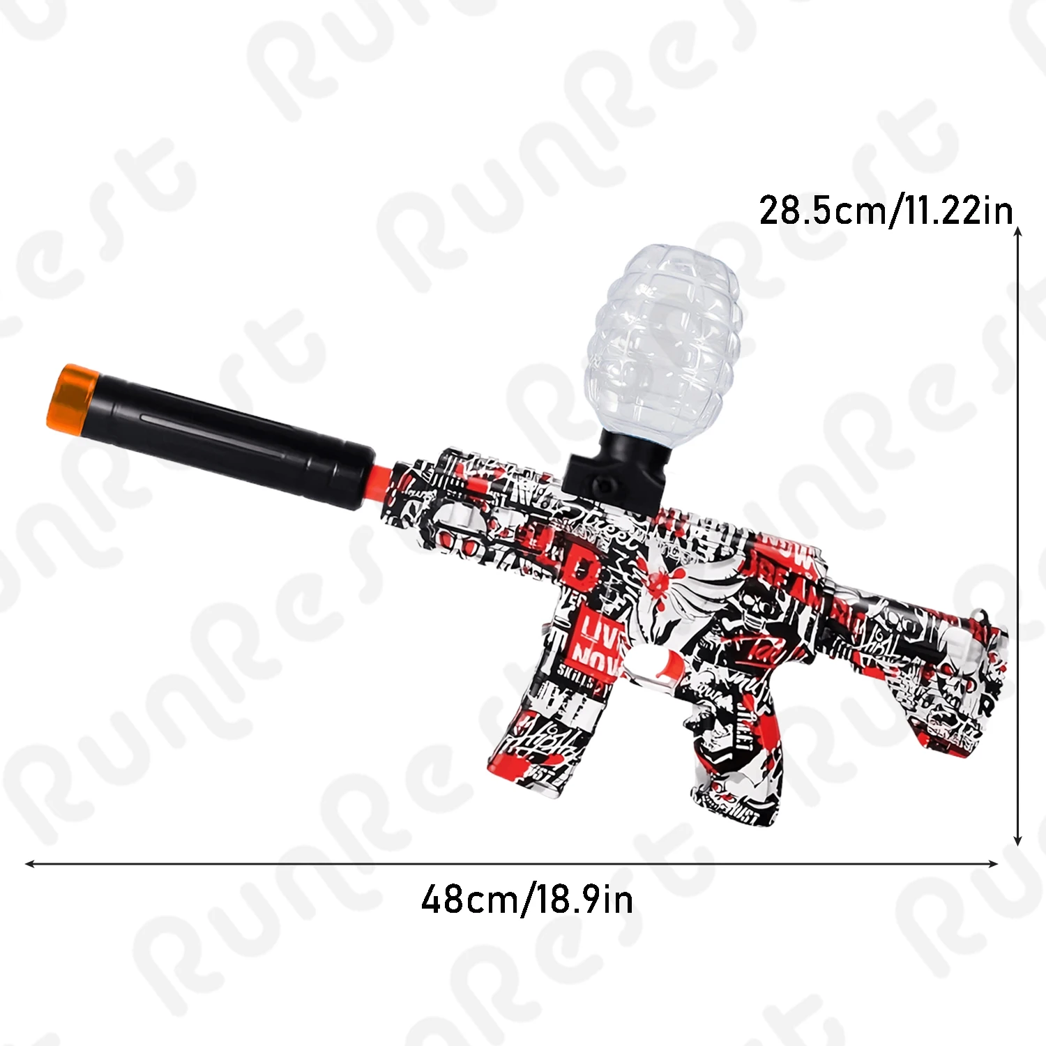 Elektrischer Ball-Blaster, Balls High Orbeez Gun Performance Ball Blaster Gun Coole Spielzeugpistole, wiederaufladbares Splatter-Ballspielzeug für Outd