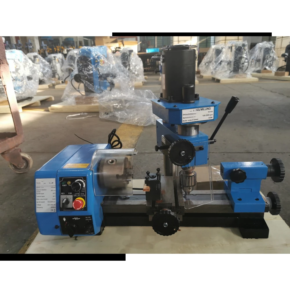 HT Mini 3 in 1 Lathe Drilling and Milling Machine Metal Multifunction