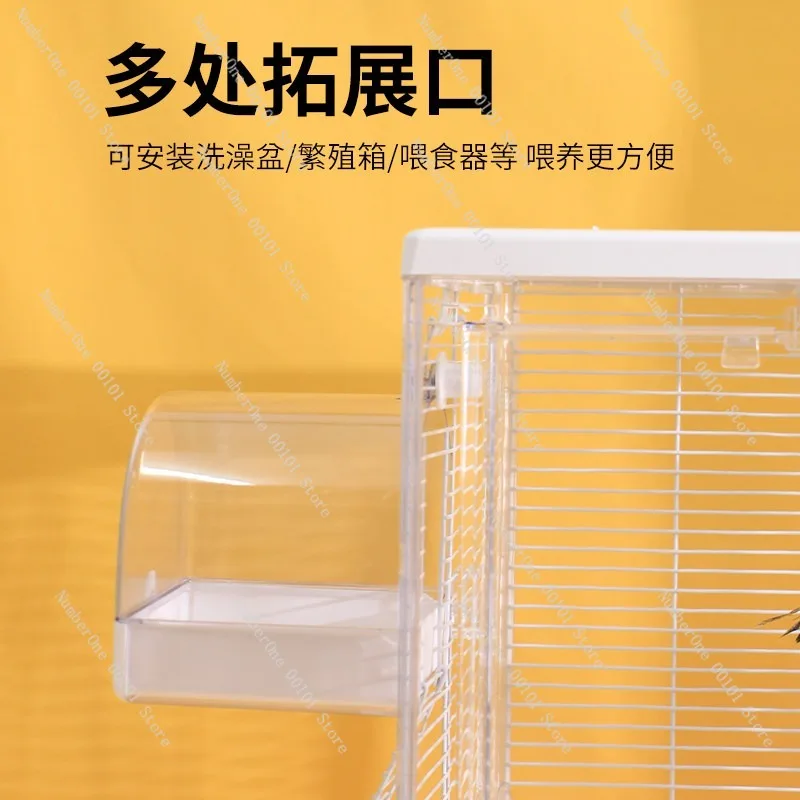 Large Horizontal Wire Bird Cage Luxury Villa Style Parakeet Cockatiel Lovebird Breeding House Spacious Pet Aviary for Budgie view 4