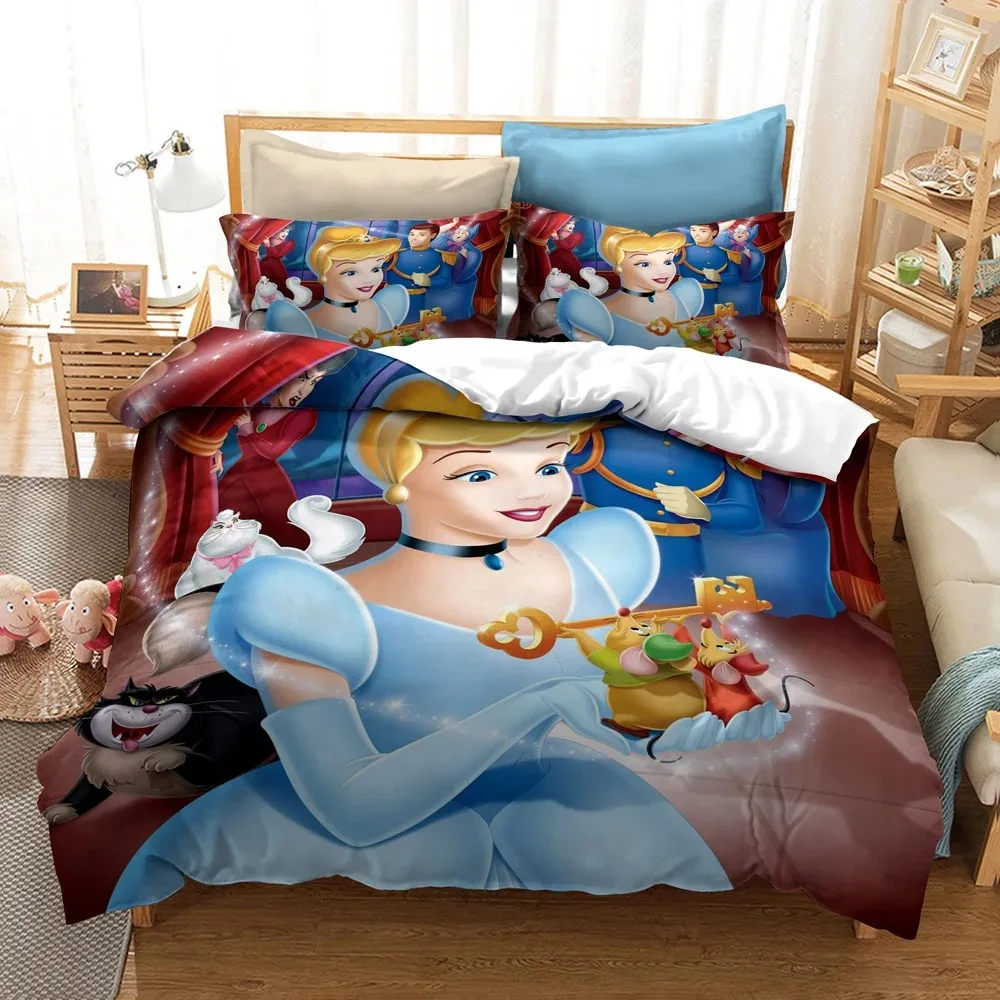 Set di biancheria da letto Beauty and the Beast, Set copripiumino trapuntato Disney Princess per la decorazione della camera da letto dei bambini