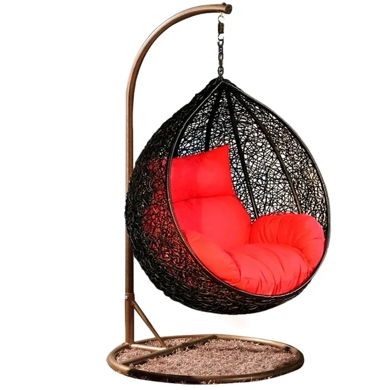 Hanging basket rattan chair, bird\'s nest autumn thousand rattan rocking chair, indoor single person dormitory adult hanging blue