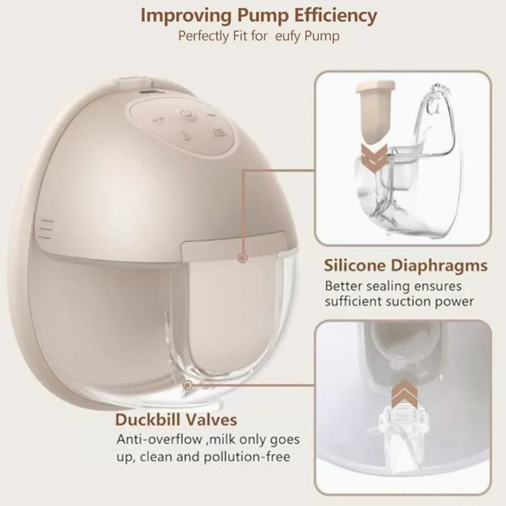 BPA Free Breast Pump Replacement Parts Duckbill Valves Silicone Diaphragms Compatible Replacement Kit Durable Breast Pump Parts