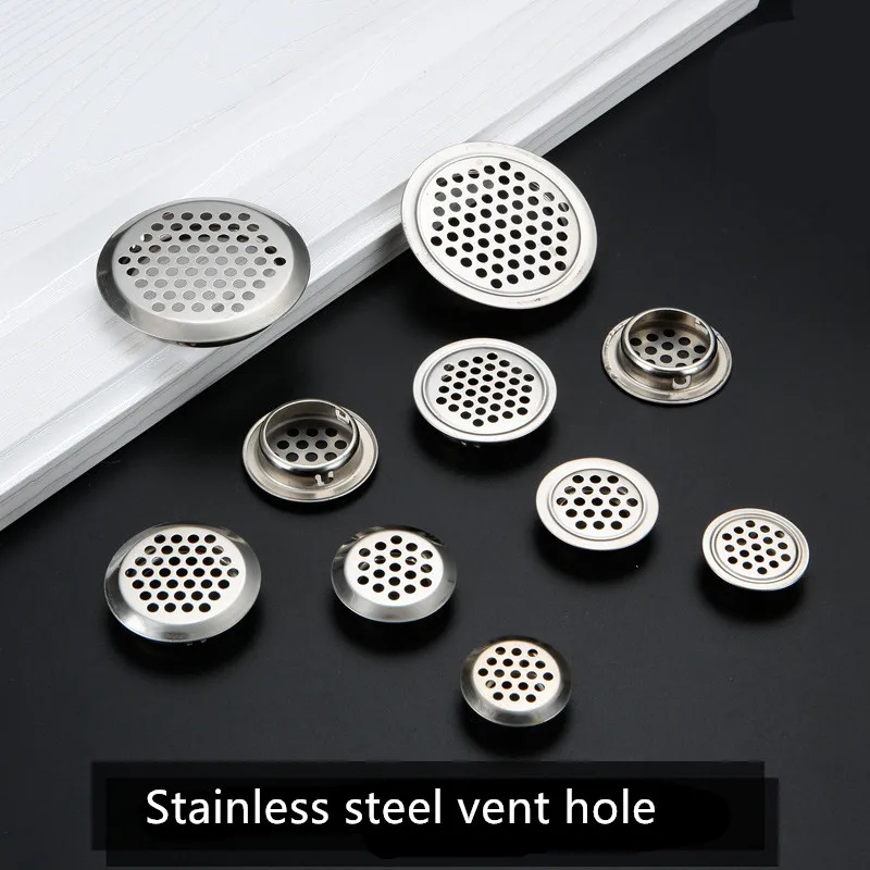 

10pcs Round Cabinet Air Duct Vent Dia.19mm-53mm Steel Louver Mesh Hole Plug Decoration Cover Wardrobe Grille Ventilation Systems