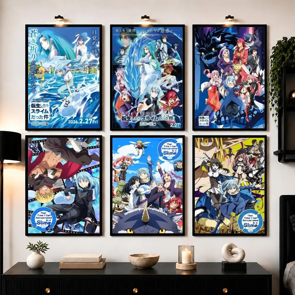 Anime That Time I Got R-Reincarnated as a Slime Poster Wall Art Print Sticker for Bedroom Living Room Dorm Modern Home Decor