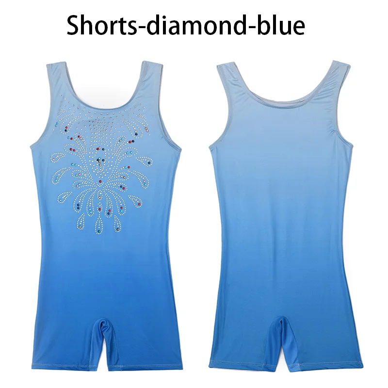 Leotards for Girls Gymnastics Dance Practice Ballet Tank Shorts-diamond Sparkly One Piece with Lovely Patterns and Sparkly Spots