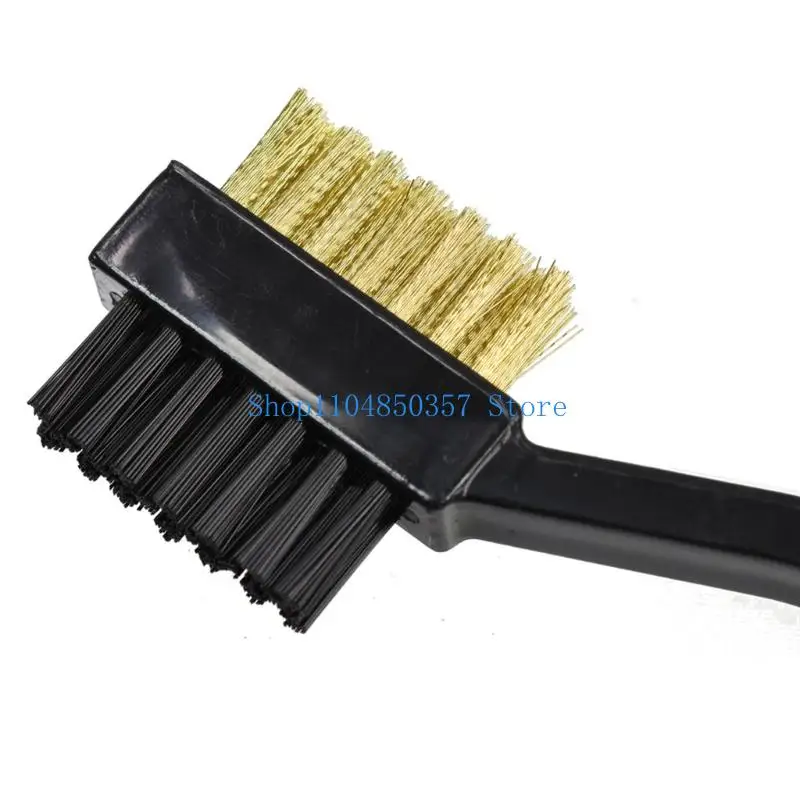 652F Golfs Club Cleaner Brush with Retractable Carabiner, Double Side Golfs Head Brush with Spikes for Cleaning Grooves Shoes