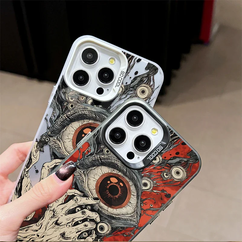 Spooky Scary Red Eye Laser Case for Xiaomi Redmi Note 13 12 11 Pro Plus 4G 5G 12S 11S 10S 10 9 9S 8 12C 13C A3 Protector Cover