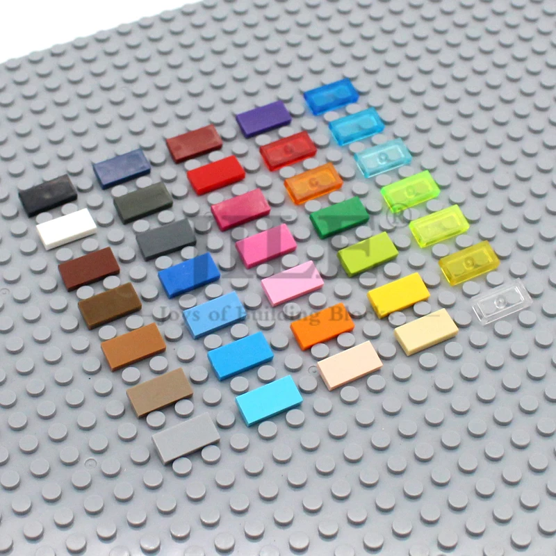 200pcs MOC 3069 Tile1x2 Bricks Assembled Parts Classic Building Blocks Kids Gifts Educational Bulk Accessory Construction Toys
