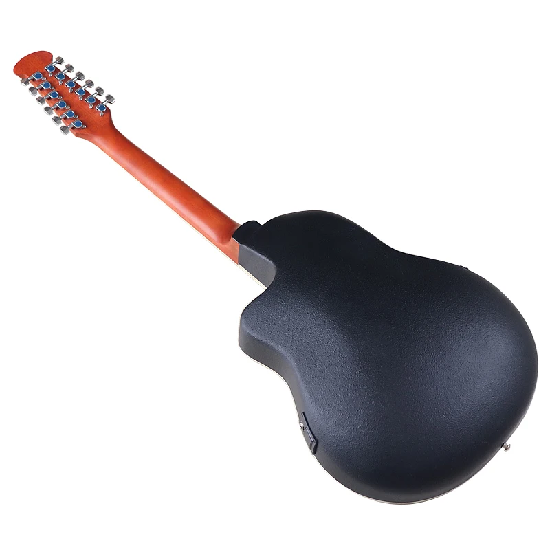 Round back 12 String Electric Acoustic guitar OVA Model 41 Inch Folk Guitar Cutaway Design High Glossy Good Handicraft