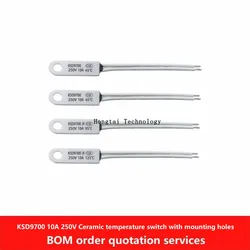 KSD9700 Ceramic perforated temperature sensor switch 40/45/50/55/60/65/70/75/80/85c-90 degrees normally open 10A 250V
