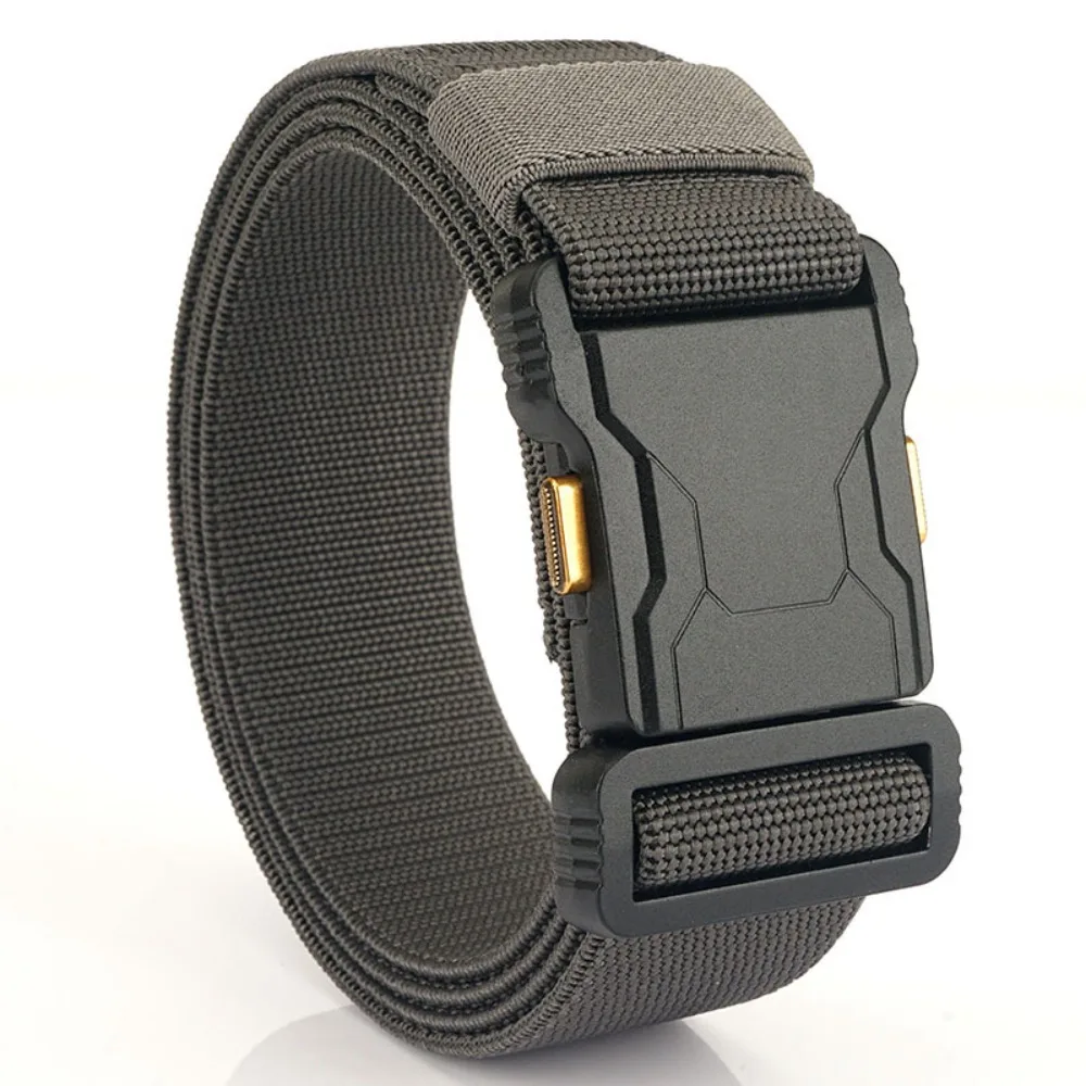 

Quick Release Canvas Braided Belt Luxury Brand Design Casual Men's Training Belt Leisure Adjustable Alloy Buckle Waistband