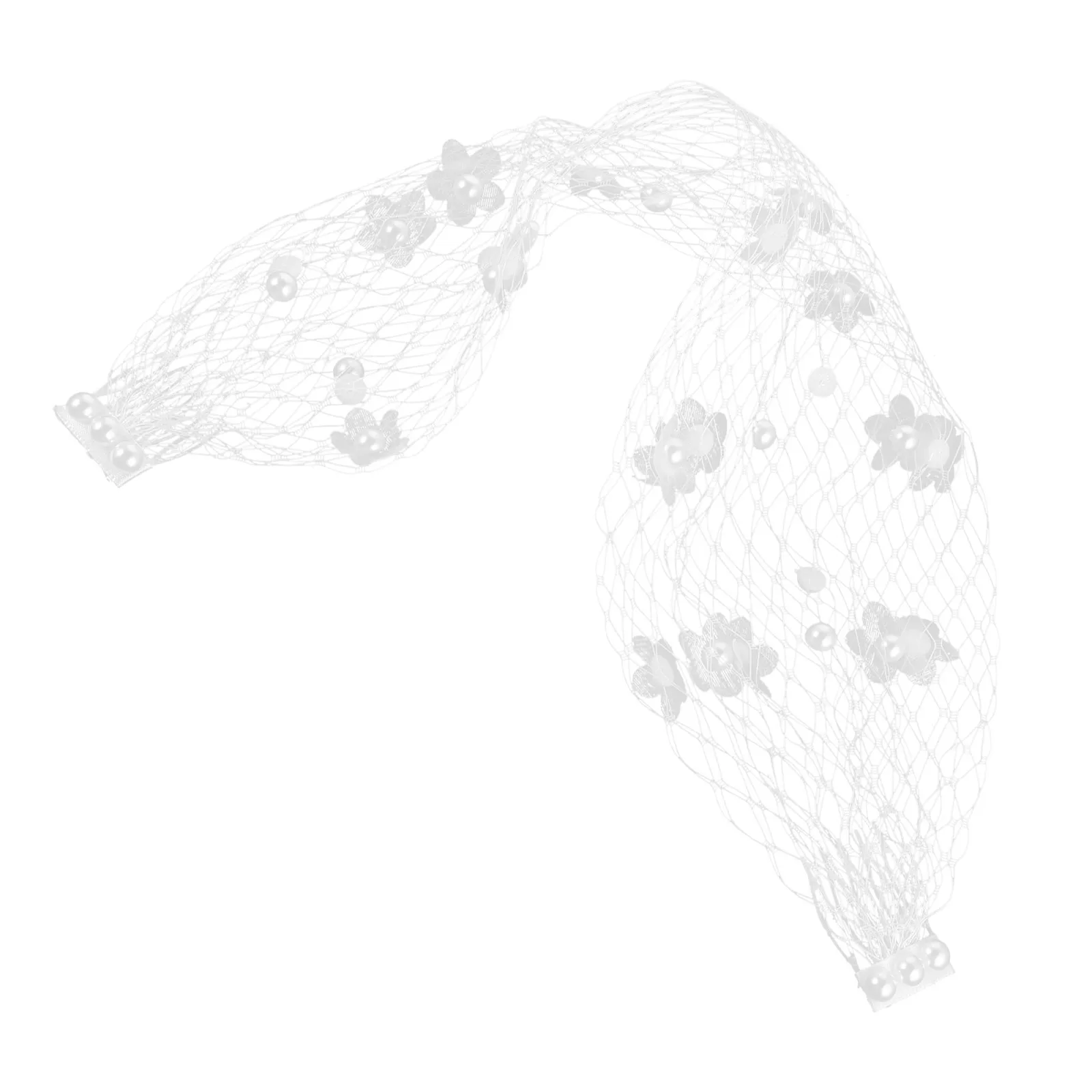 

Mesh Veil Headband Floral Pearl Bridal 1920s Flapper Wedding Short Veil Fascinator Tea Party Hair Accessories Bride Wedding Comb