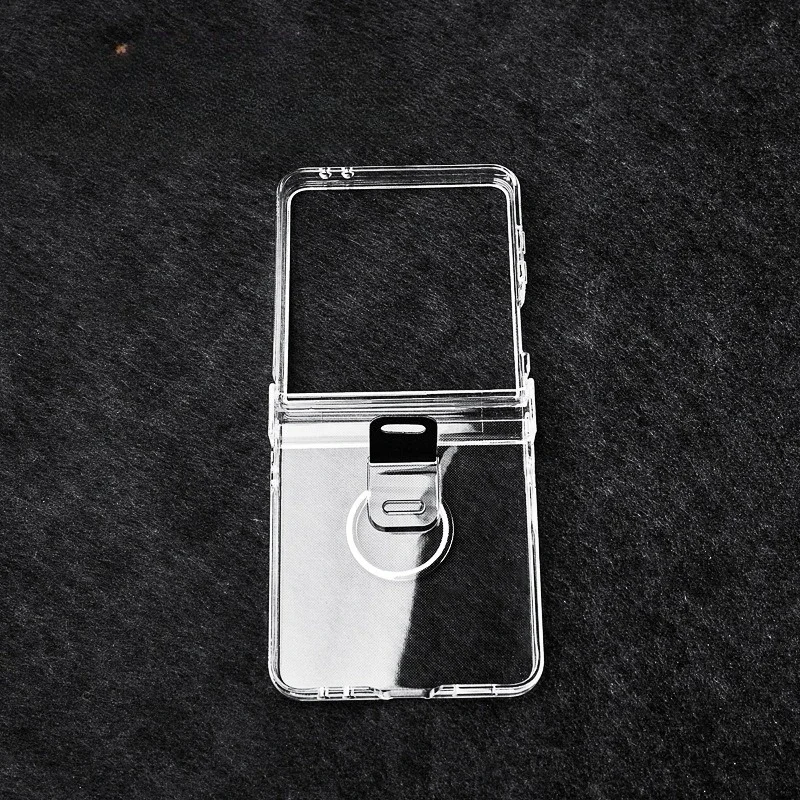Transparente Handyhülle für Samsung Galaxy Z Flip 8 7 FE 6 5 4 3 Flip7 Flip6 Flip5 mit Ringschutz und klarem, schlankem Hartcover – Detail 7