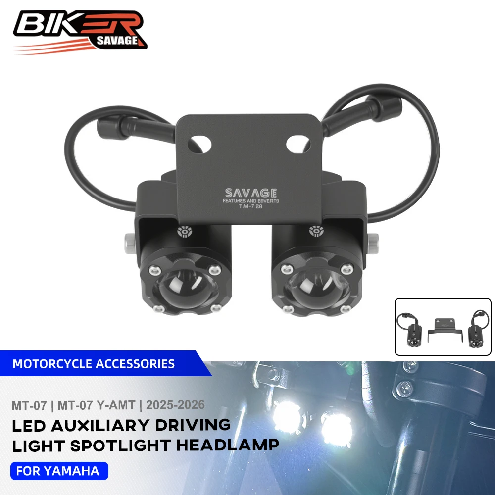MT07 Y-AMT Motorcycle Headlight Fog Lights For Yamaha MT-07 2025-2026 Led Auxiliary Driving Light Spotlight Headlamp Accessories