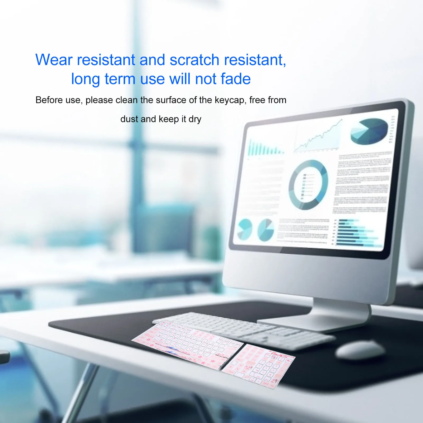 Mechanical Keyboard Stickers Wear Resistant PVC Material Keycaps Stickers Scratch Resistant for Laptop for Desktop