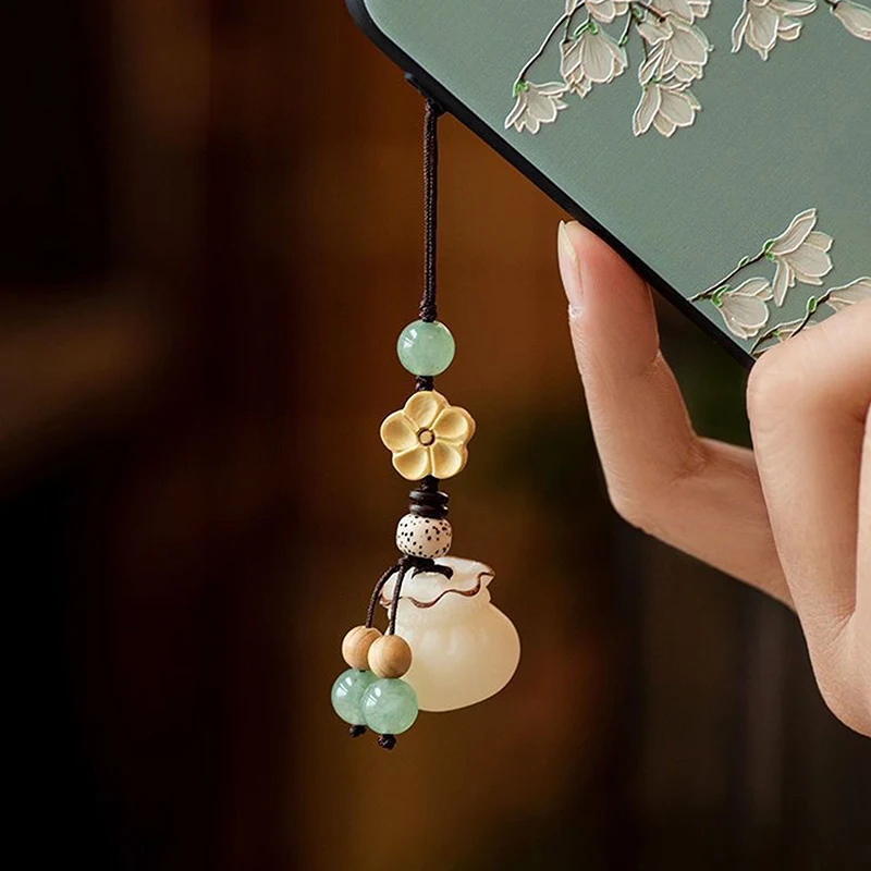 Chaîne de téléphone porte-bonheur créative, fleur Bodhi, Style chinois, bonne chance, pendentif Bodhi, breloques de téléphone, décoration