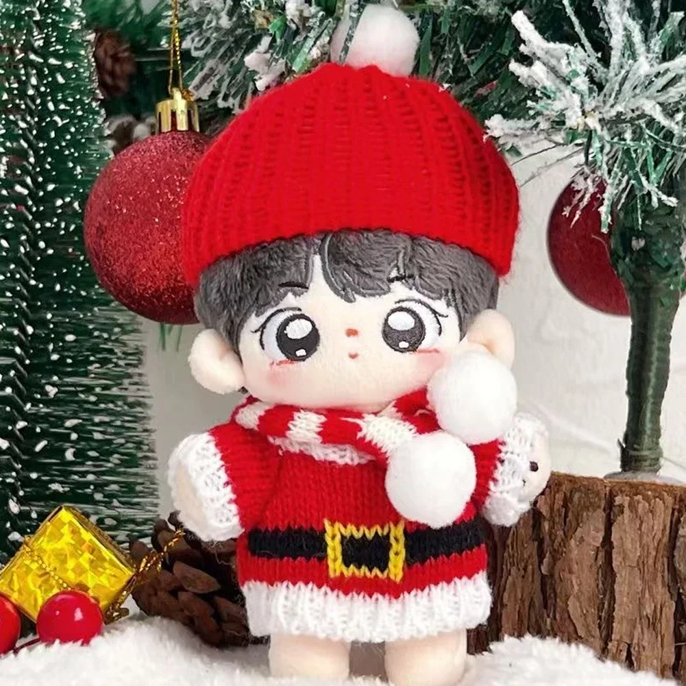 17 cm Mini Puppe Kleidung Outfit Zubehör Für Korea Kpop Exo Labubu Idol V1 V2 Weihnachten Pullover Schal Hut Set kleidung Geschenk