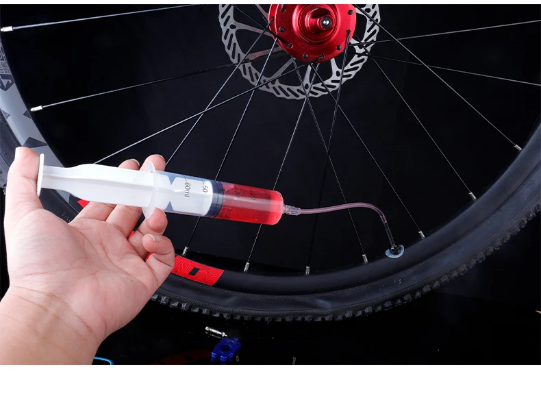 1/2 Sets 60ml Fahrradreparaturwerkzeuge Fahrradreifen-Flüssigkeitsinjektor MTB Tubeless Dichtmittel-Injektor Ölwechsel – Detail 7