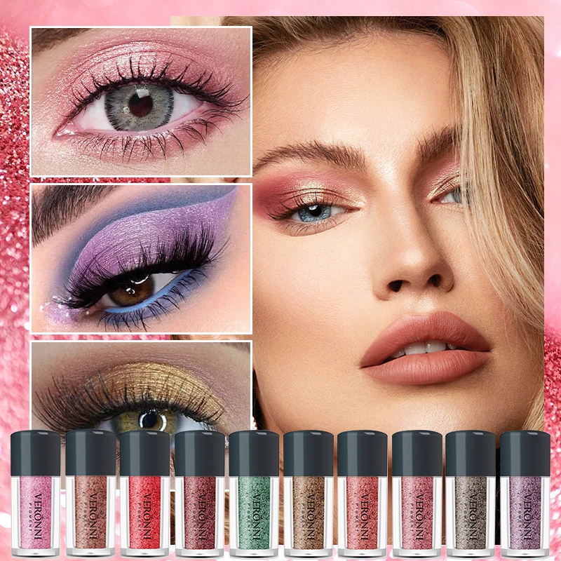 Poudre d'ombre à paupières scintillante sirène VERONNI, ombre à paupières hautement pigmentée, longue durée, imperméable, maquillage des yeux multifonctionnel DIY