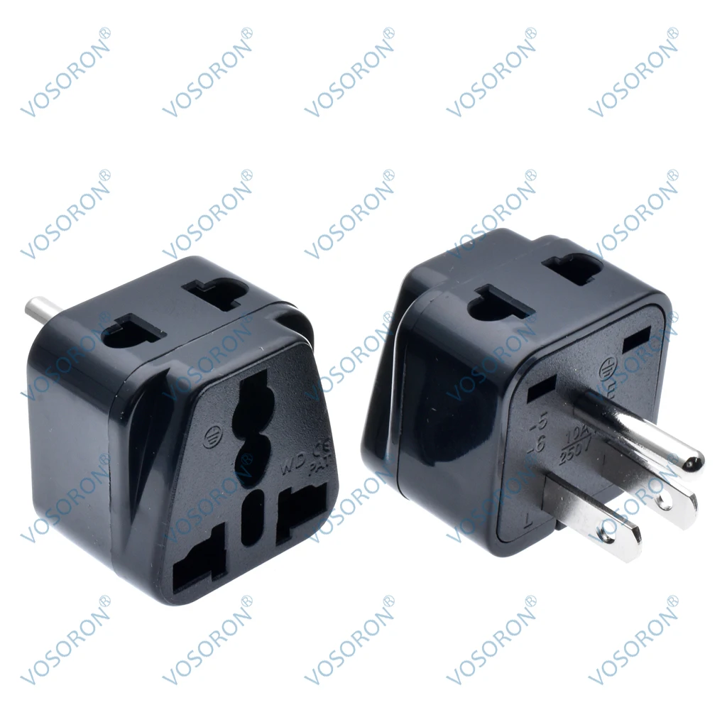 Universal EU UK AU to US USA Canada AC Travel Power Plug Adapter Converter 