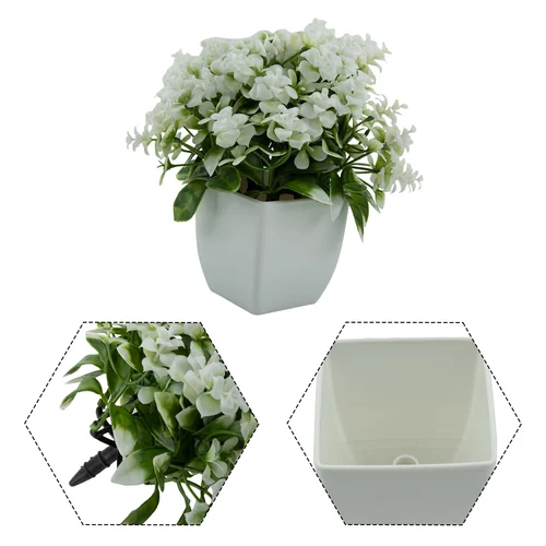 가짜 화분 인공 분재 정원, 가정 침실 꽃 장식, 활기찬 플라스틱 안뜰, 가족 1 개, 15x16cm  Best5