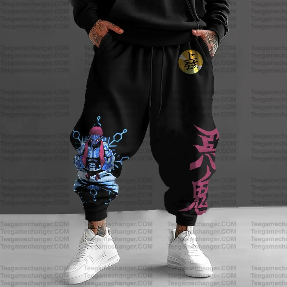 

Demon Slayer Men's Pants Sportswear Akaza Spring and Autumn Japan Anime Jogger Pants Casual Loose Fashion Cotton Trousers