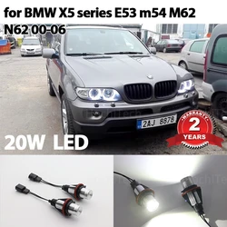 20W LED Angel Eyes Marker Lights Bulbs Error Free for BMW X5 series E53 3.0i 4.4i 4.6is 4.8is m54 M62 N62 2000-2006