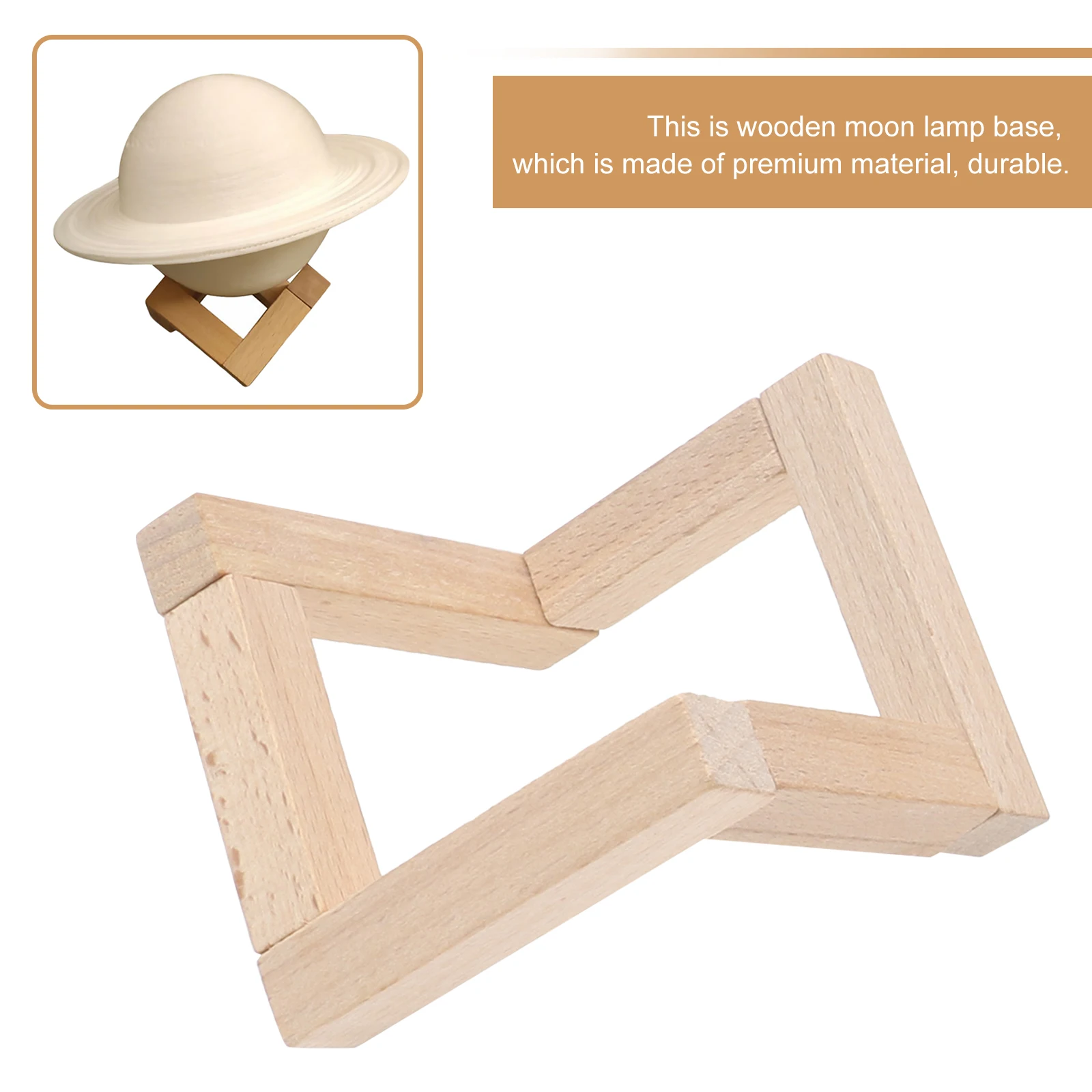 4 قطعة قاعدة مصابيح خشبية خشب متين حامل مصباح القمر لغرفة النوم مطعم ديكور مصباح القمر دعامة حامل تخزين الرف