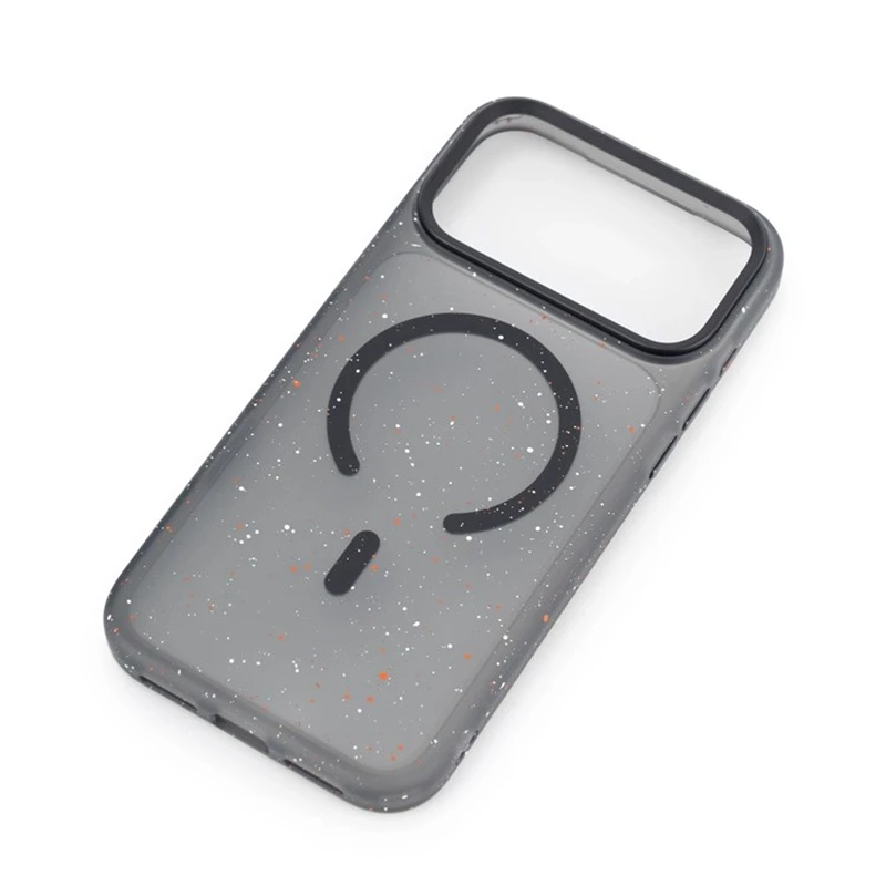 Casing Anti-Shock Magsafe dengan Tombol Kamera Sentuh Aktif untuk iPhone 17Pro Max 17Pro Air, Pola Titik Tinta Seni, Mendukung Pengisian Daya Nirkabel
