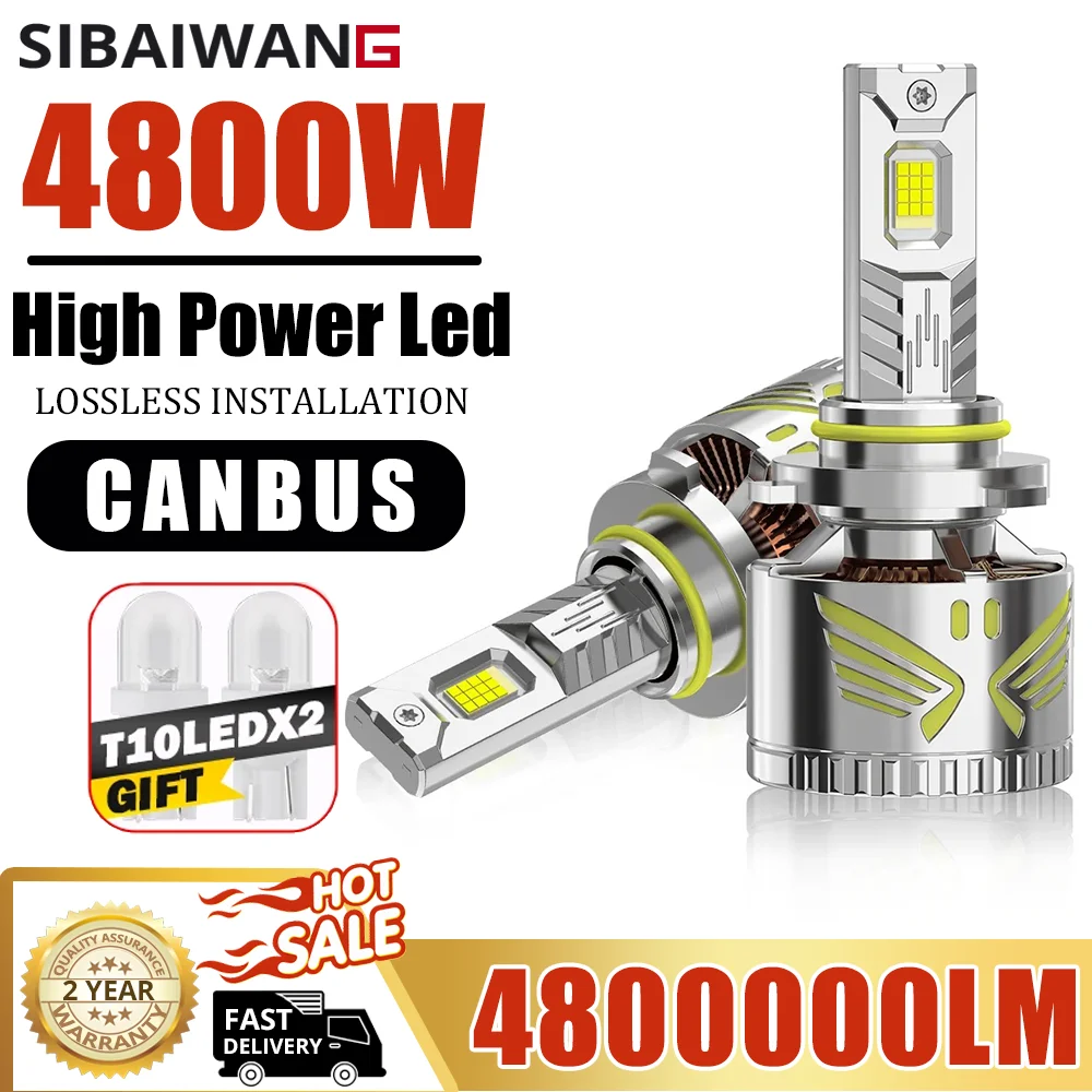 

SIBAIWANG Headlight Bulbs H7 LED Light for Car Canbus 4800W Automobiles H4 Led Fog Lamp H1 H11 H8 H9 HB3 9005 HB4 9006 9012 HIR2