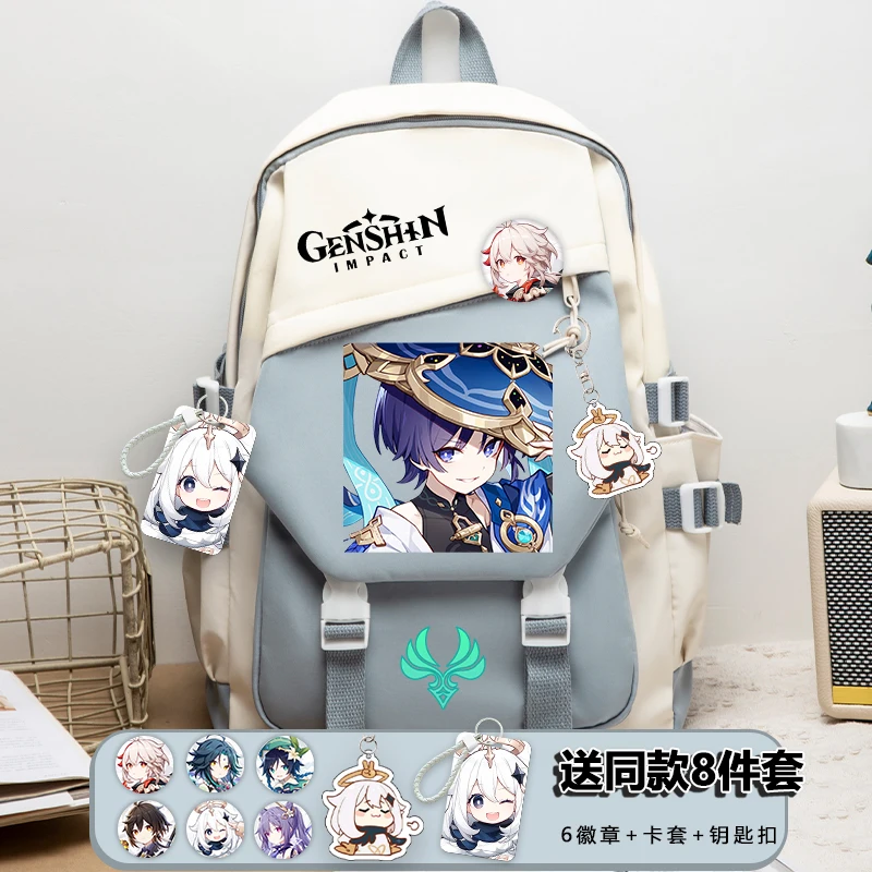 Anime Genshin Impact Wanderer Backpack School Bag Balladeer Ancient Student Casual Large Fashion Genshin Impact Shoulder Bags