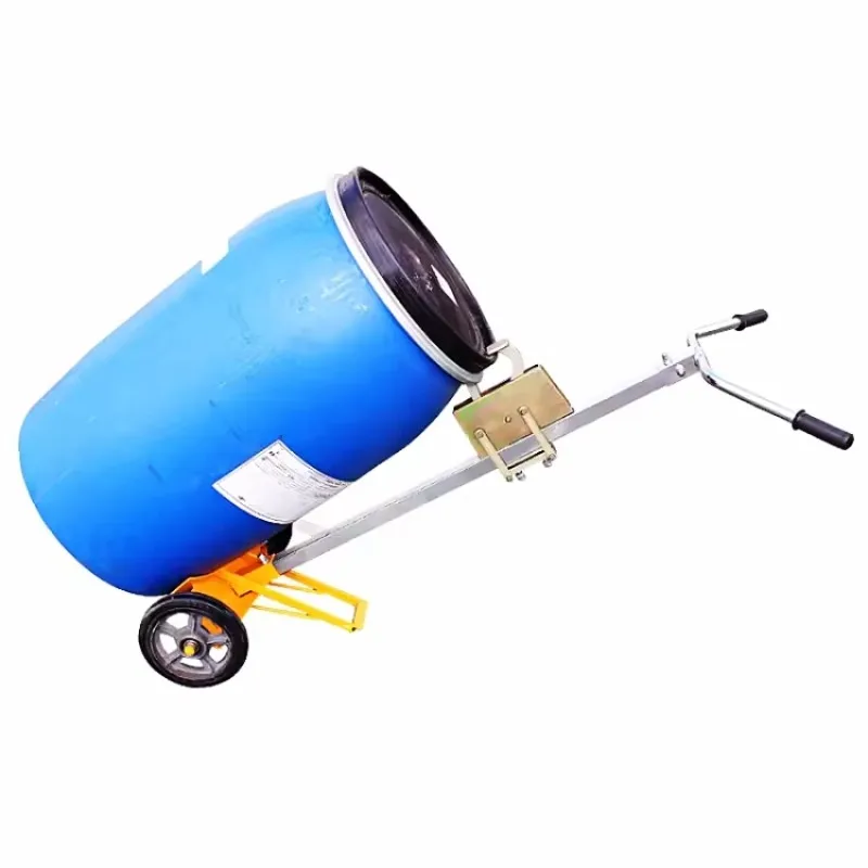 10-Inch Steel Manual Hydraulic Oil Drum Trolley Eagle Mouth Two-Wheel Manual Trolley for Plastic Iron Drum Truck Roll Container