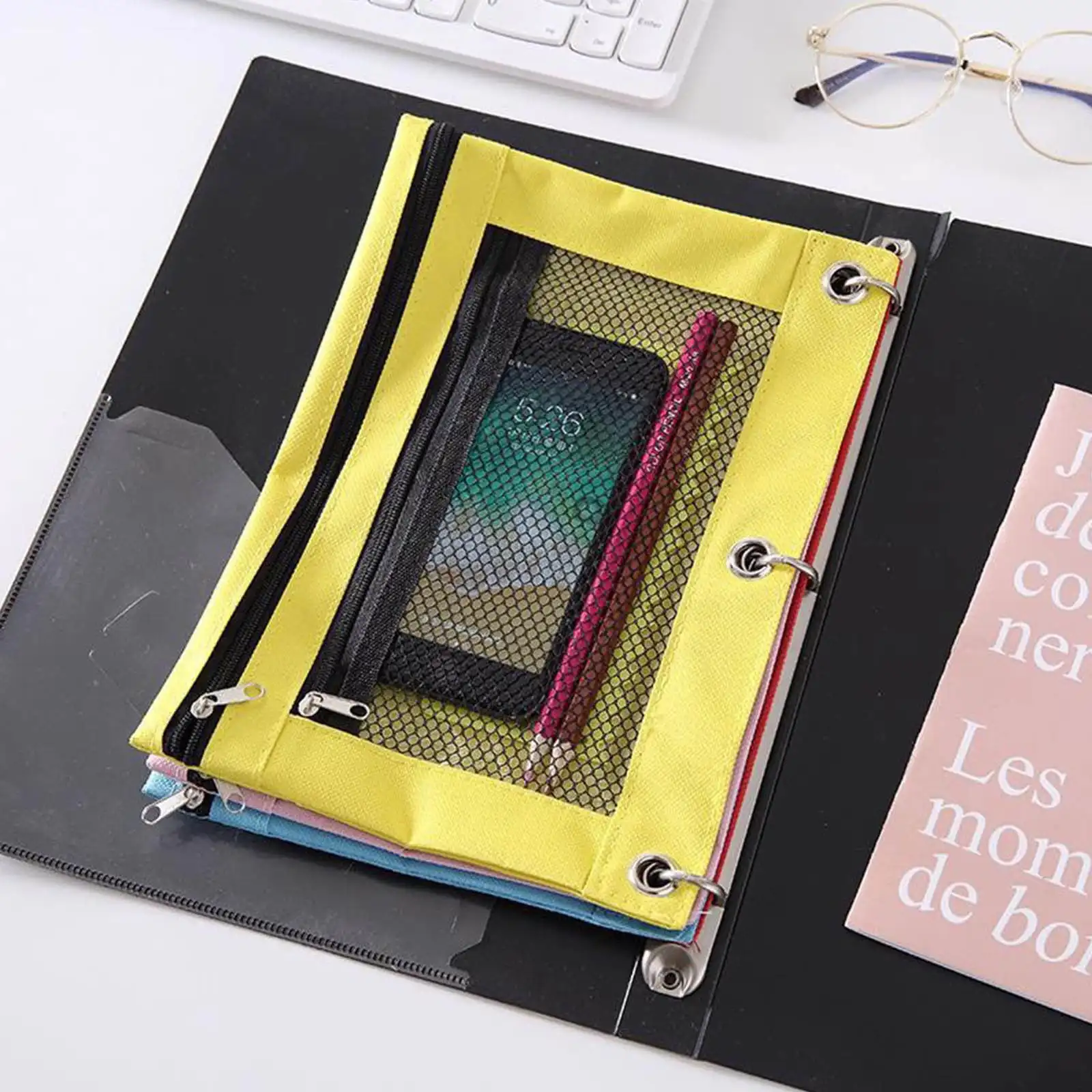 4. von July Bleistift beutel 3 Ring